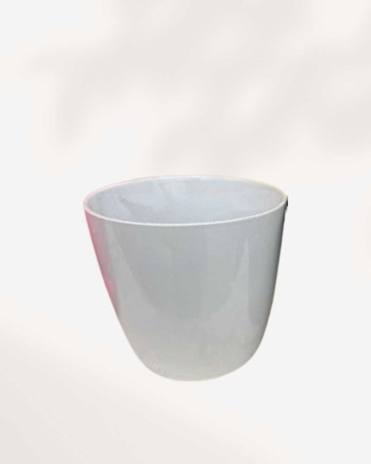 Glossy Ceramic Planter White Fit 4" Pot