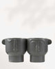 Large Vivienne Face Pot Grey 4" Pot